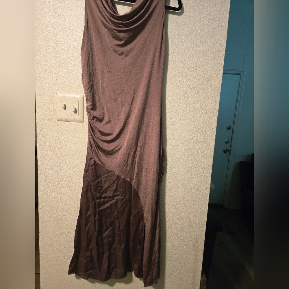 Anthropologie Dusty Rose One-Shoulder Dress - Picture 3 of 7